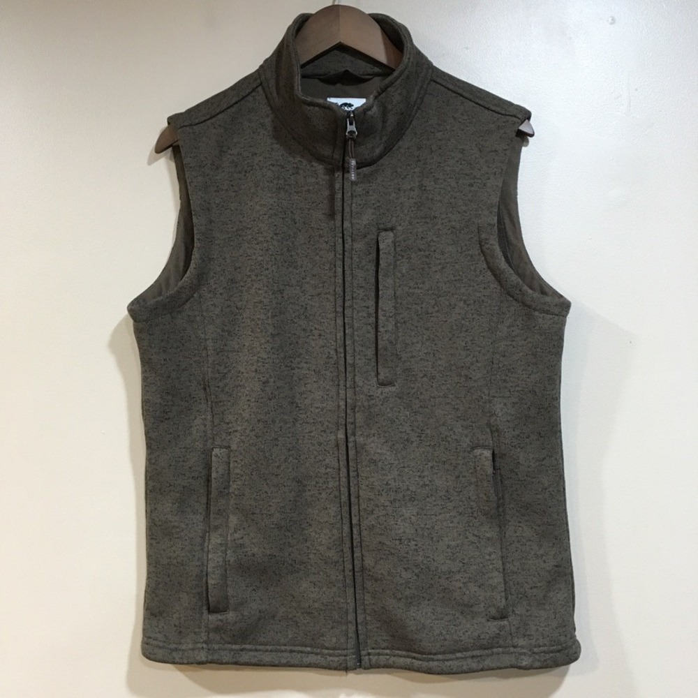 Natural Gear Full Zip Fleece Vest Mens L Brown Better Sweater Gorpcore Camo Hike
